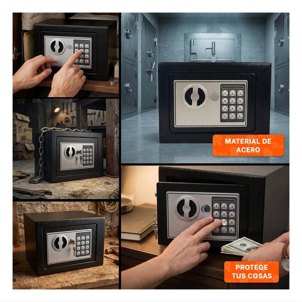 Caja Negro 23x17x17cm para Objetos Personales y Uso en Oficina