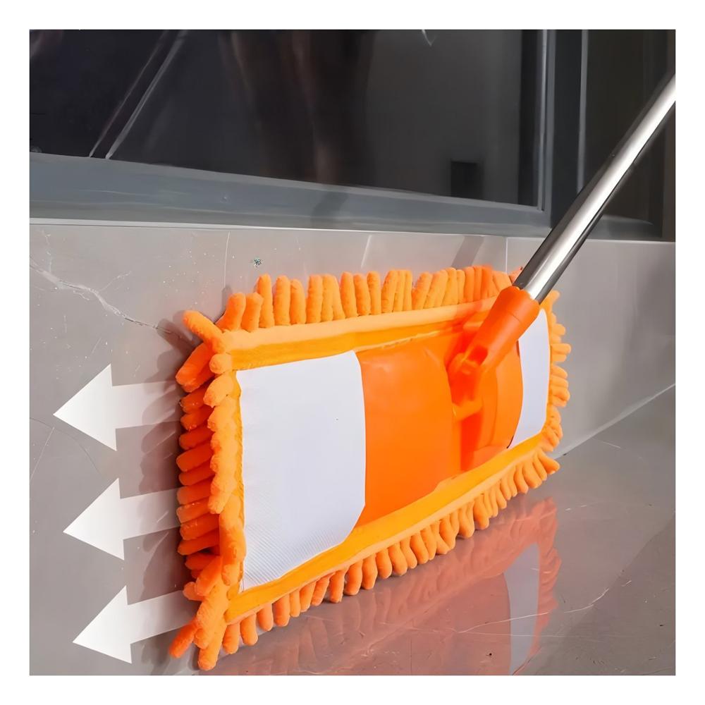 Mopa Rectangular de Microfibra Naranja Suave y Resistente para Pisos Y+Regalo Sticker