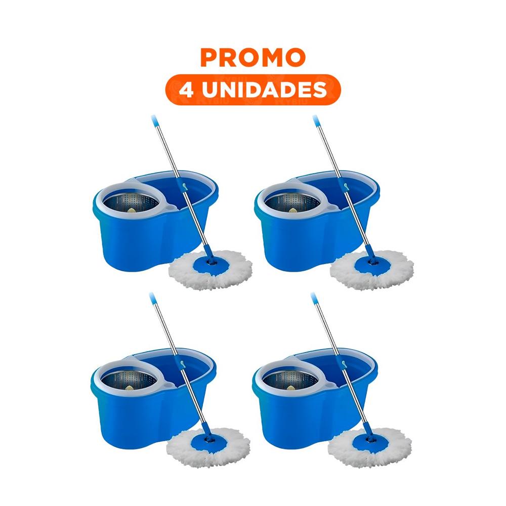 Pack4 Herramienta Giratoria 360 con Balde Centrifugador Rojo para Limpieza Y+Regalo Sticker