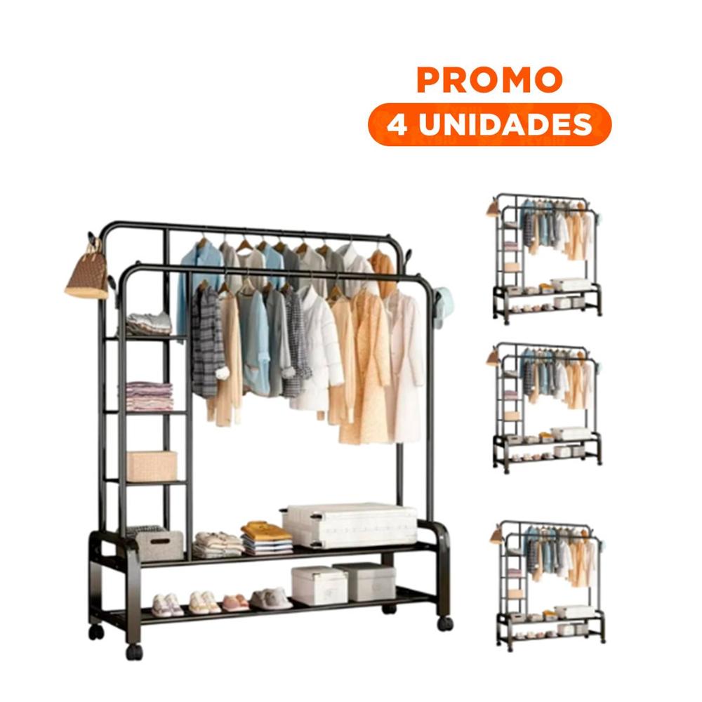 Pack4 Mueble de Cocina con Compartimentos para Guardar Objetos Negro Y+Regalo Sticker