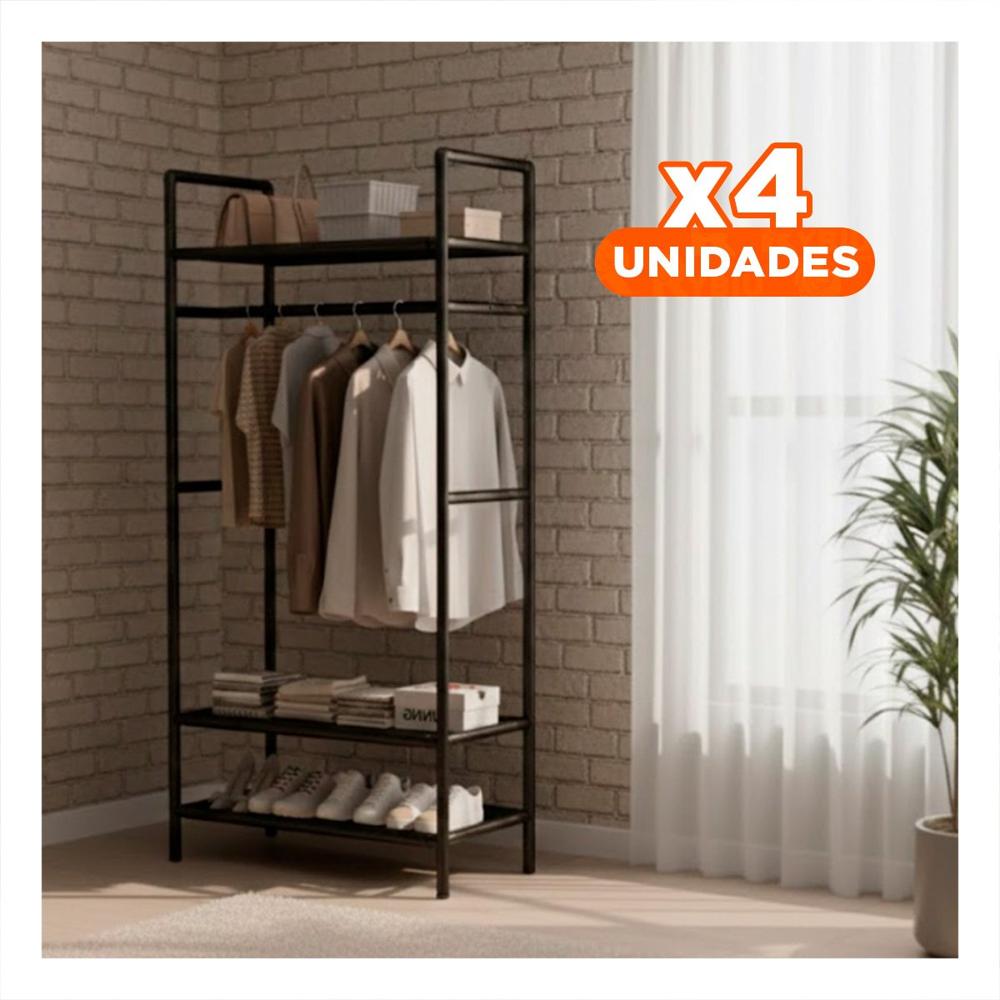 Pack4 Implemento 3 Niveles para Organizar Prendas en Dormitorio Y+Papel Regalo