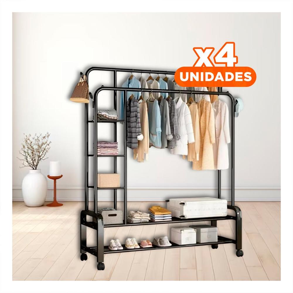 Pack4 Mueble Suspendido con Divisiones Laterales y Diseño Moderno Negro Y+Papel Regalo