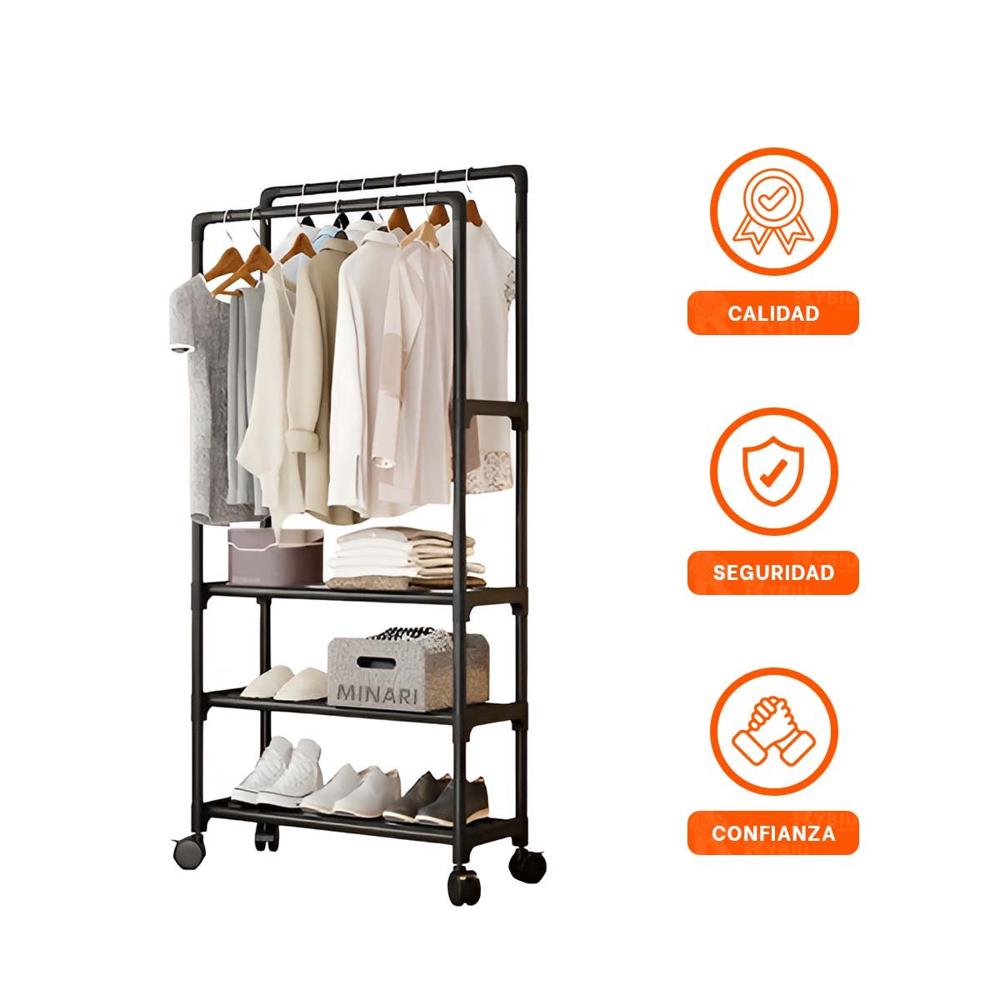 Organizador Colgador Doble Resistente para Uso Diario Negro Casa Y+Ligas Regalo