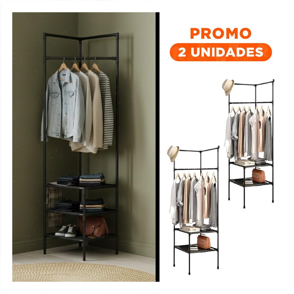 Pack2 Sistema Organizador con Zapatera y Perchera para Casa y Hogar con Orden Visual