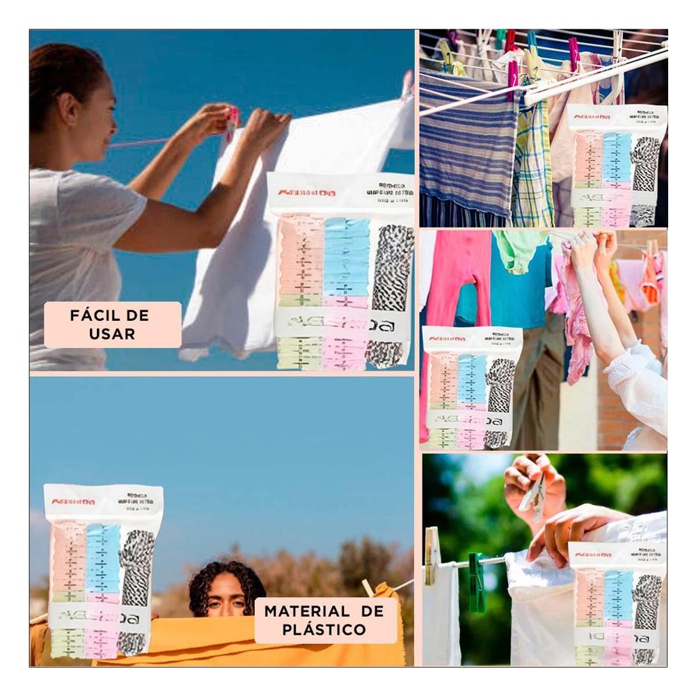 Soporte Práctico de Ropa y Cuerda Multicolor para Guardar Todo