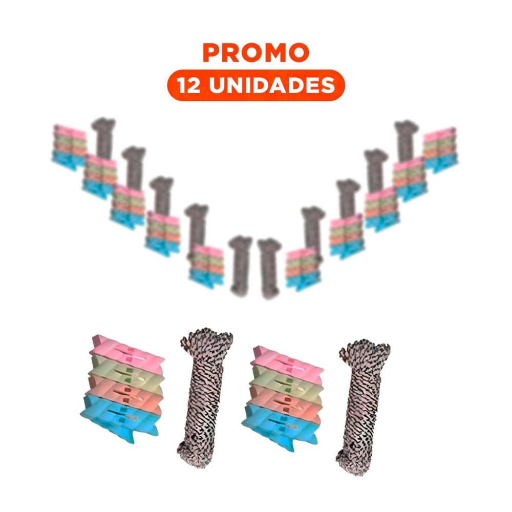 Pack12 Soporte de Closet y Cuerda Multicolor para Ordenar Ropa Y+Regalo Sticker