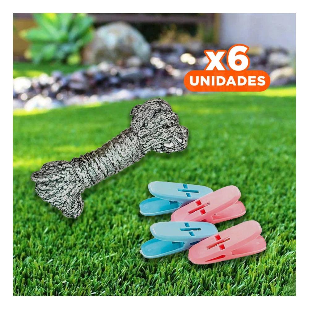 Pack6 Sujetadores de Ropa Curvos de Plastico en Dos Colores con Cuerda Incluida Y+Papel Regalo