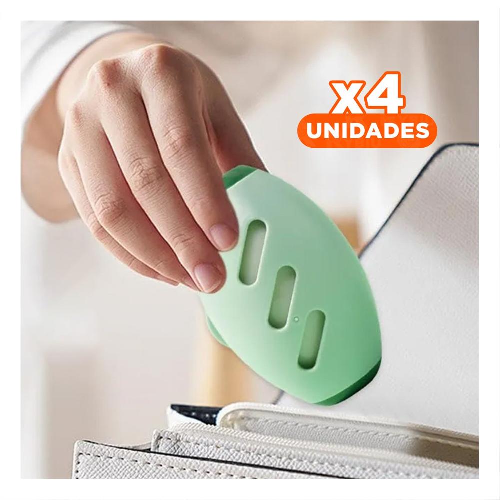 Pack4 Rodillo Quita Pelusa Reutilizable Verde Para Sofa Y Ropa