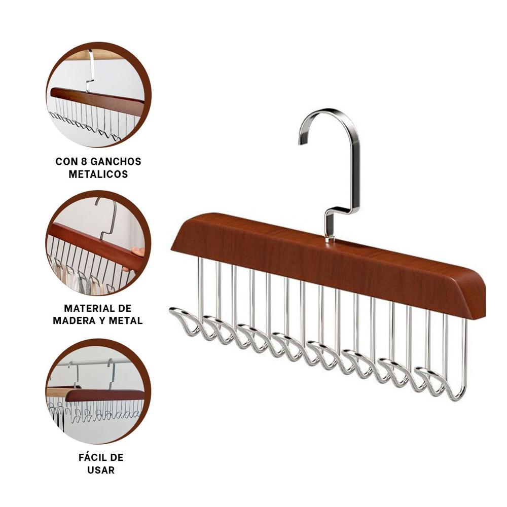 Portaobjetos de Ocho Ganchos Multifuncional para Uso Practico en Casa Y+Ligas Regalo