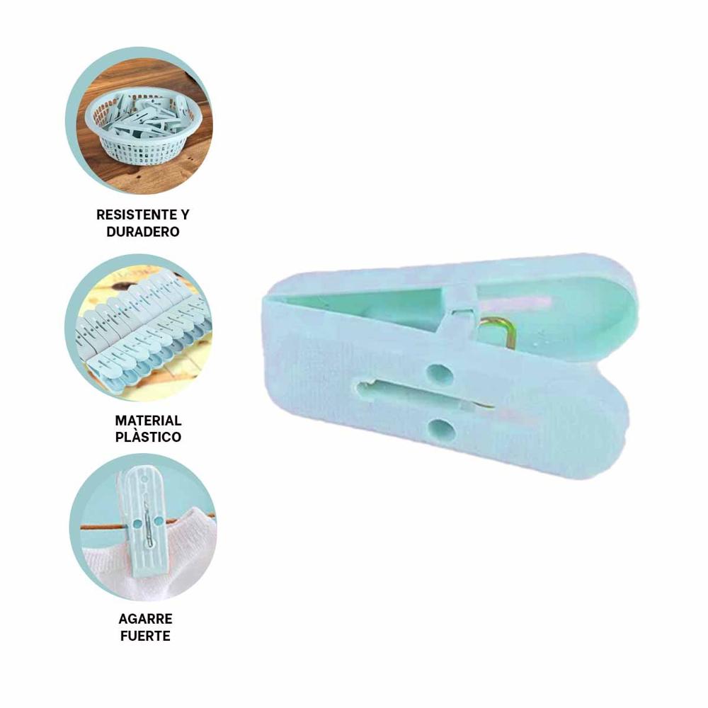 Canasta Innovadora Verde Claro Circular Para Ganchos de Ropa Ordenado Y+Ligas Regalo