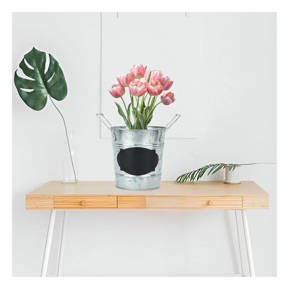 Jarron Cubo de Metal con Doble Agarradera y Cuadro para Nota de Interior Y+Regalo Sticker