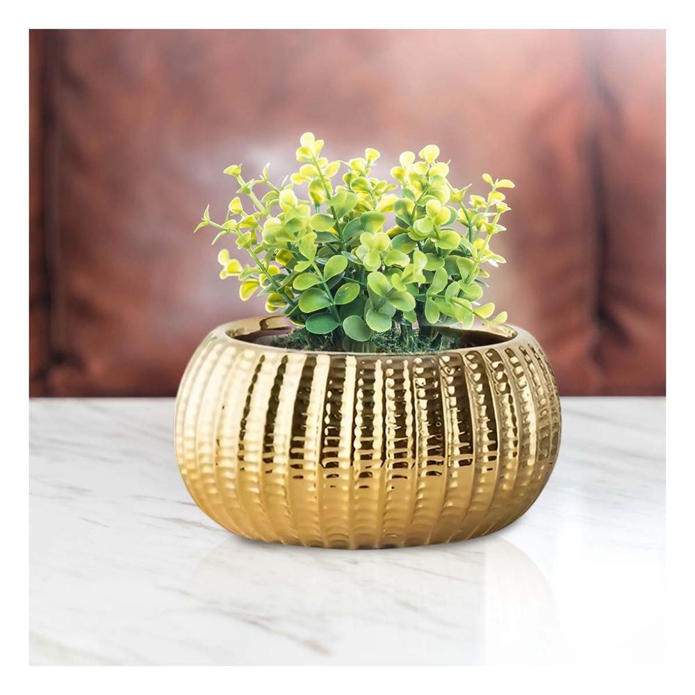 Recipiente Redondo Ceramica Dorado 17.5x22x11.5cm Y+Post It