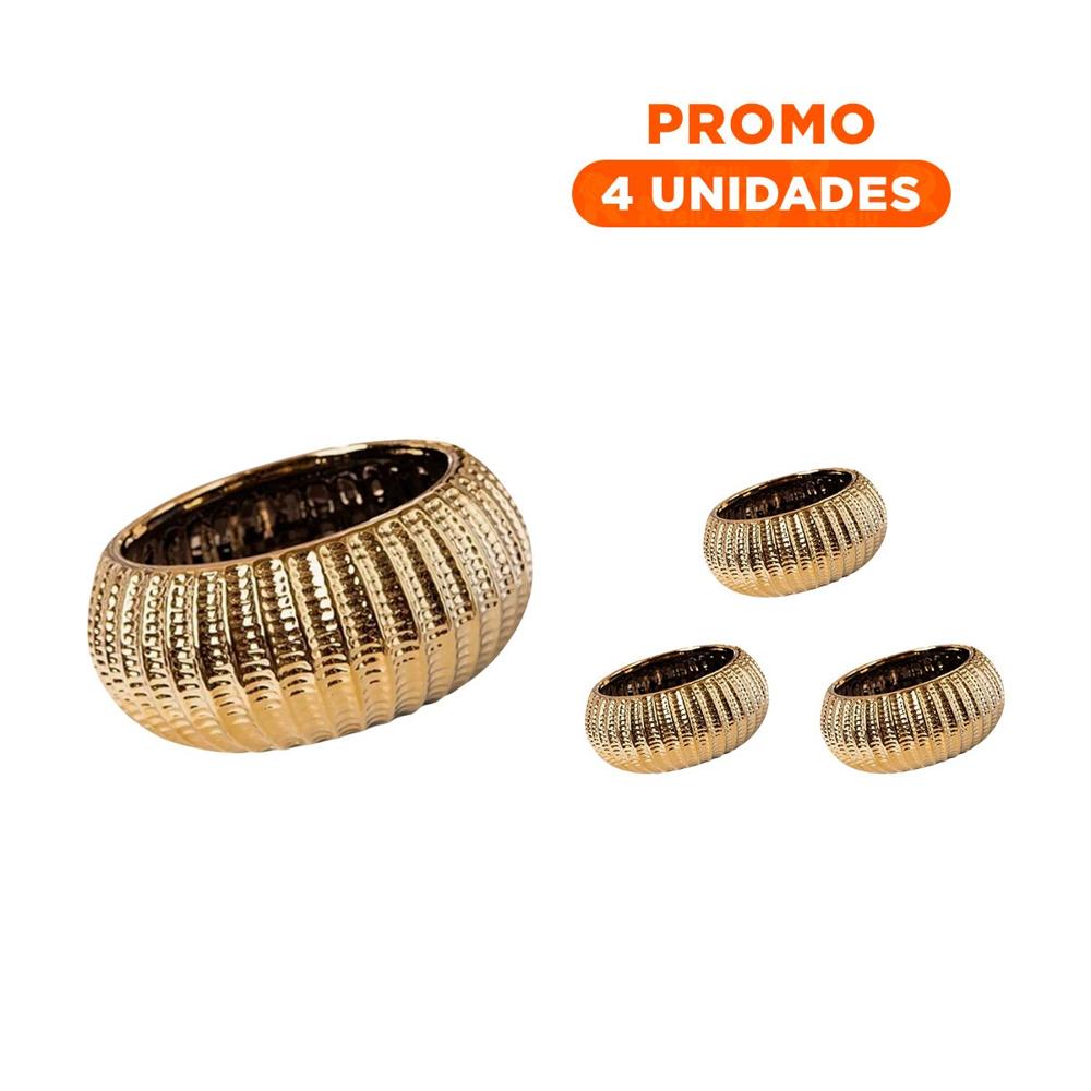 Pack4 Acabado Cuenco Ceramica Dorado Acanalado Para Plantas Sala Y+Regalo Sticker