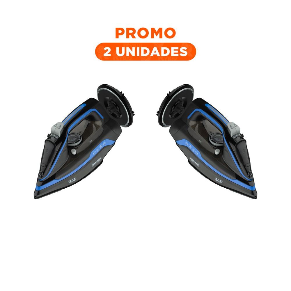 Pack2 Equipo de Vapor Electrica Negro y Azul Practico para Ropa en Casa