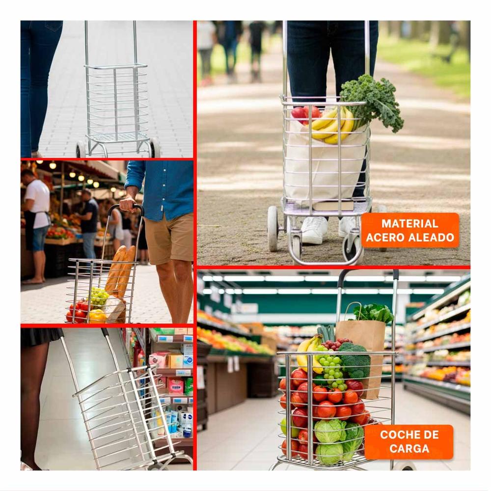 Equipo de Carga Cerrado Plegable Plateado para Transporte Practico en Casa