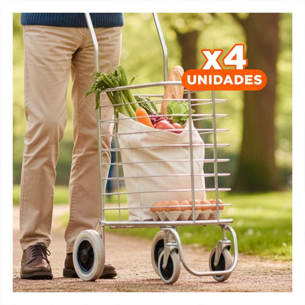 Pack4 Estructura de Carga Cerrado Plegable Plateado para Mover Objetos Y+Papel Regalo