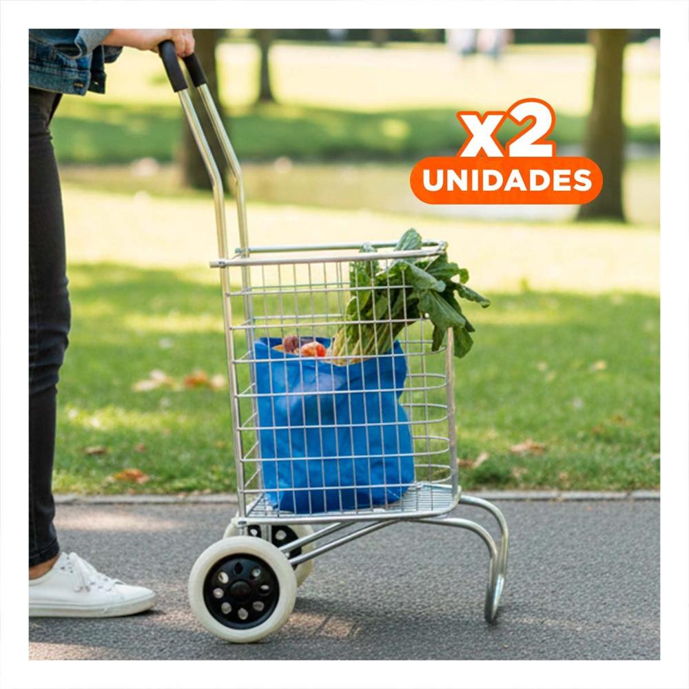 Pack2 Instrumento de Carga Cerrado Plegable Plateado para Transporte Hogar Y+Regalo Sticker