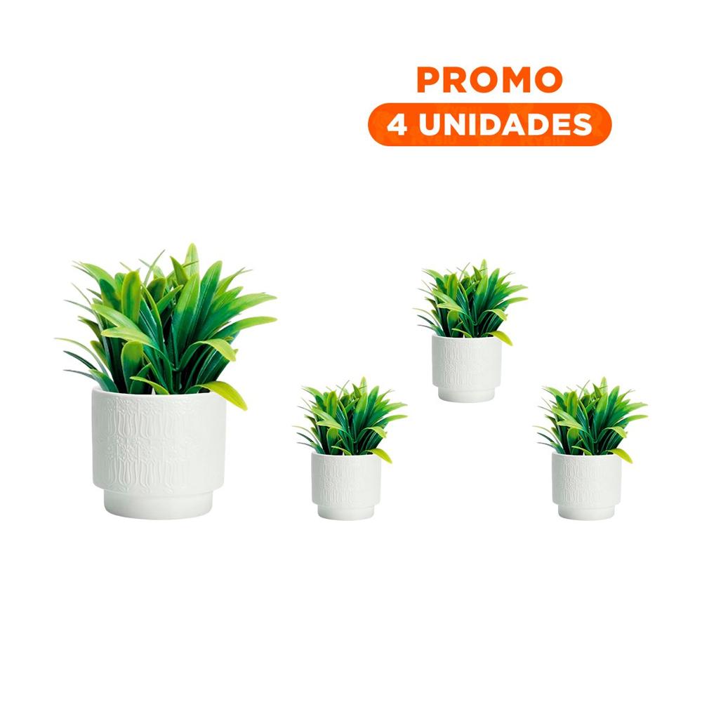 Pack4 Tiesto Elegante Blanco 13x13cm De Ceramica Para Tulipanes Y Decoracion Y+Regalo Sticker