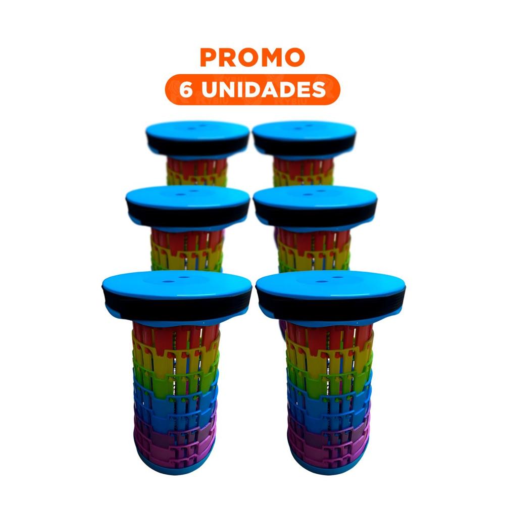 Pack6 Banqueta Plegable Firme y Estable Azul Multicolor