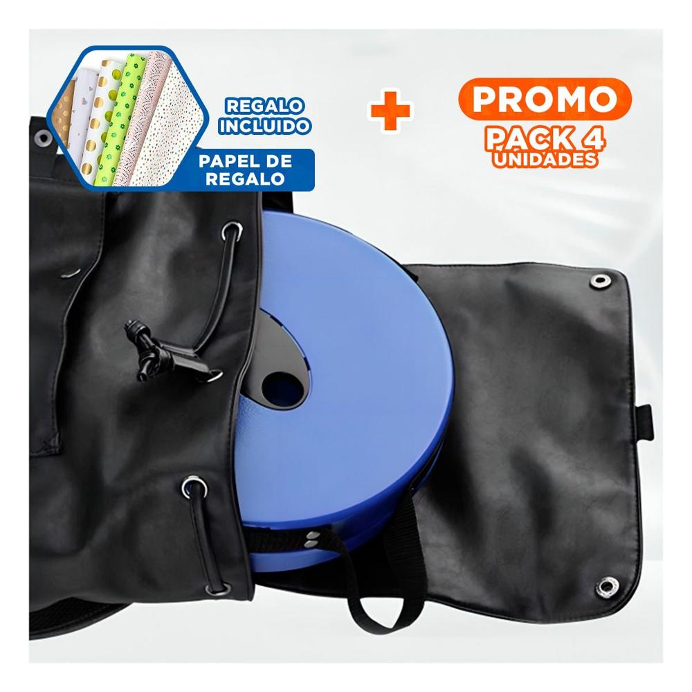 Pack4 Butaca moderna 3 seguros portatil tapa azul centro negro para comedor Y+Papel Regalo
