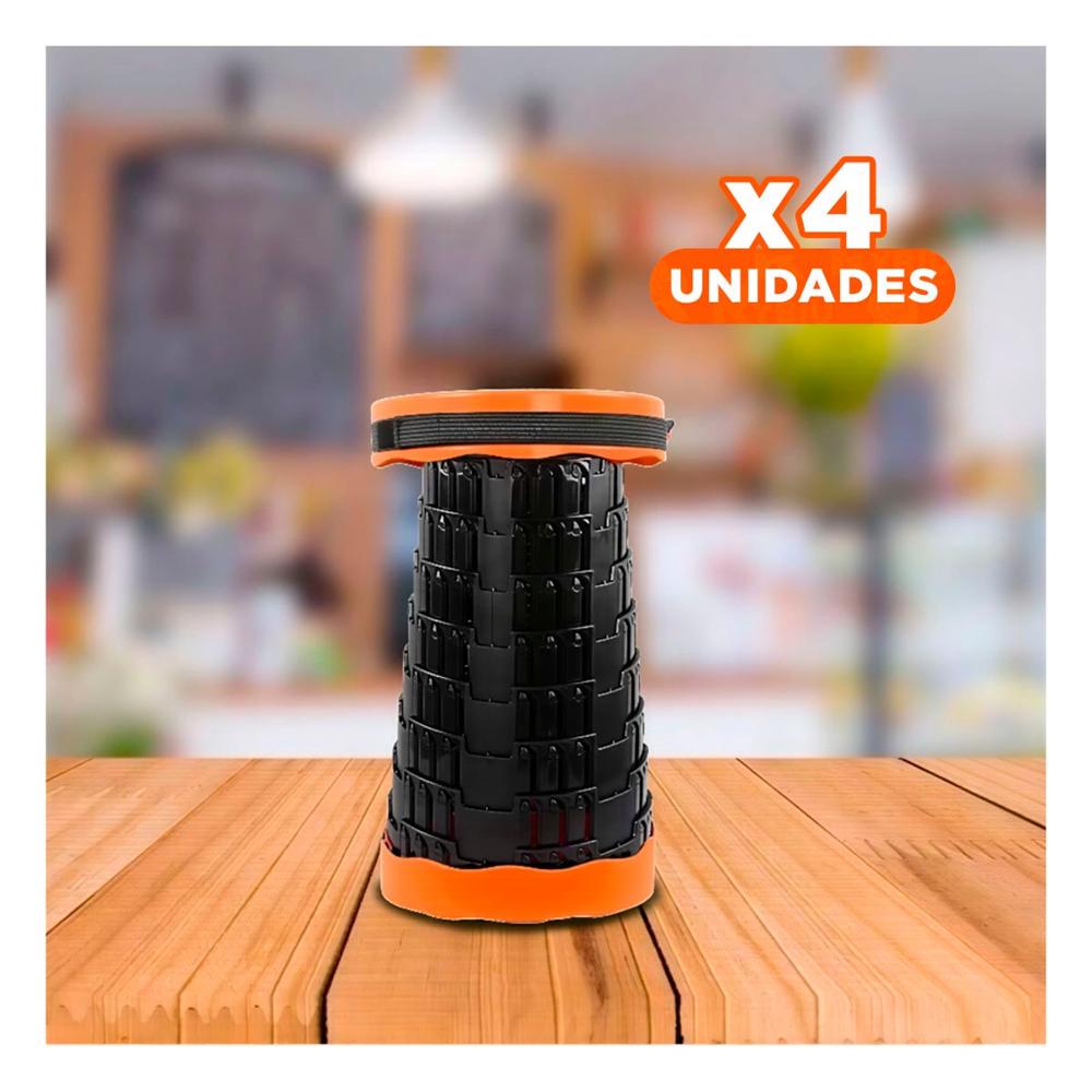Pack4 Taburete Plegable con Tres Seguros para Uso Diario Y+Papel Regalo