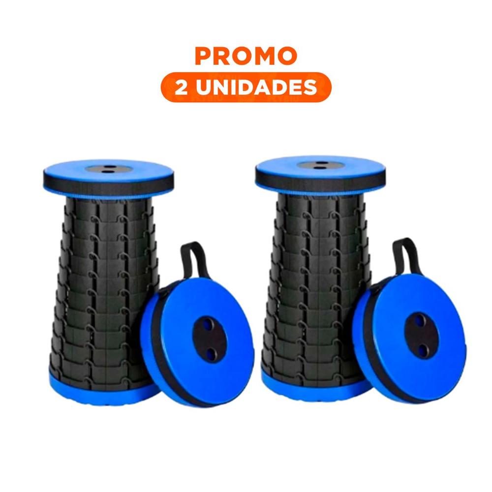 Pack2 Asiento ergonomico 3 seguros portatil tapa azul centro negro para oficina y terraza
