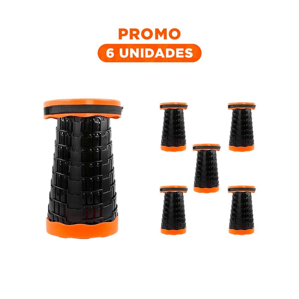 Pack6 Asiento Portatil Plegable con Tres Seguros para Casa