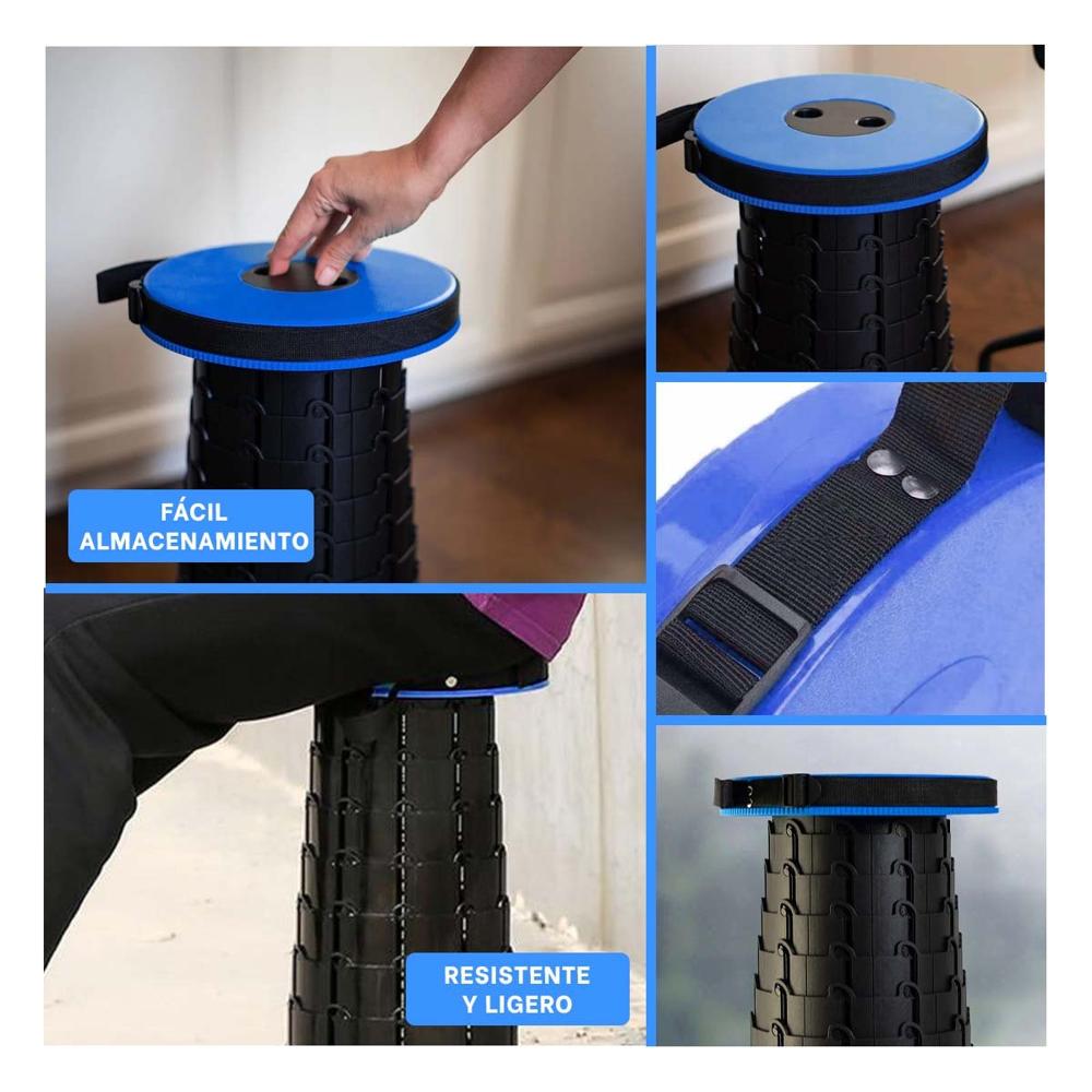 Silla ergonomica 3 seguros portatil tapa azul centro negro para oficina y casa