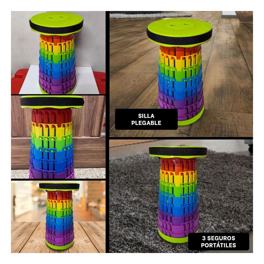 Silla Portatil con Tres Seguros Plegable para Hogar y Reuniones Familiares