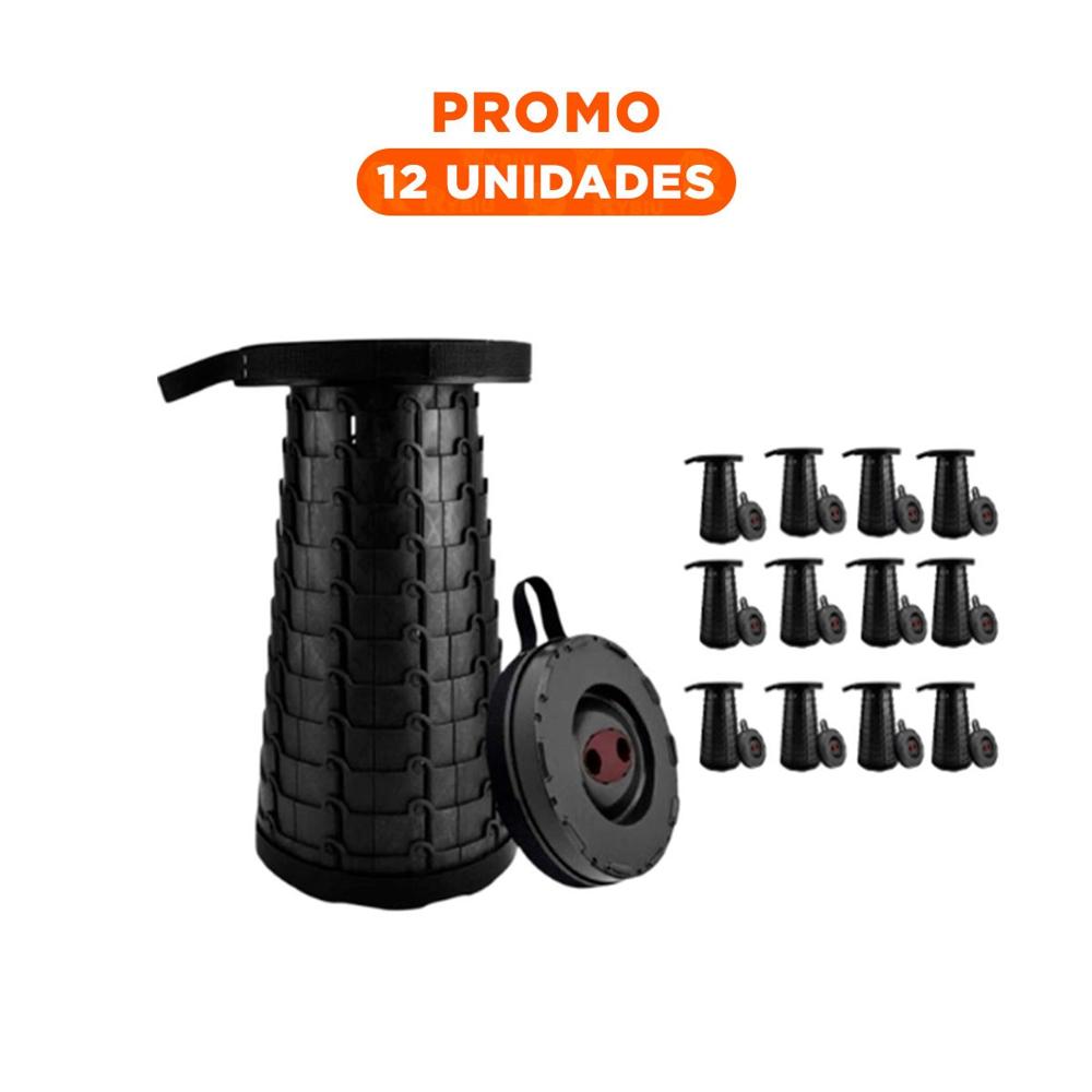 Pack12 Silla versatil plegable 3 seguros portatiles tapa negro centro negro Y+Regalo Sticker