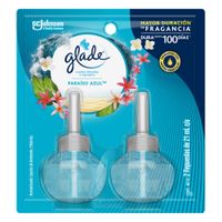 Ambientador eléctrico GLADE Paraíso azul repuesto Empaque 42Ml Paquete 2Un
