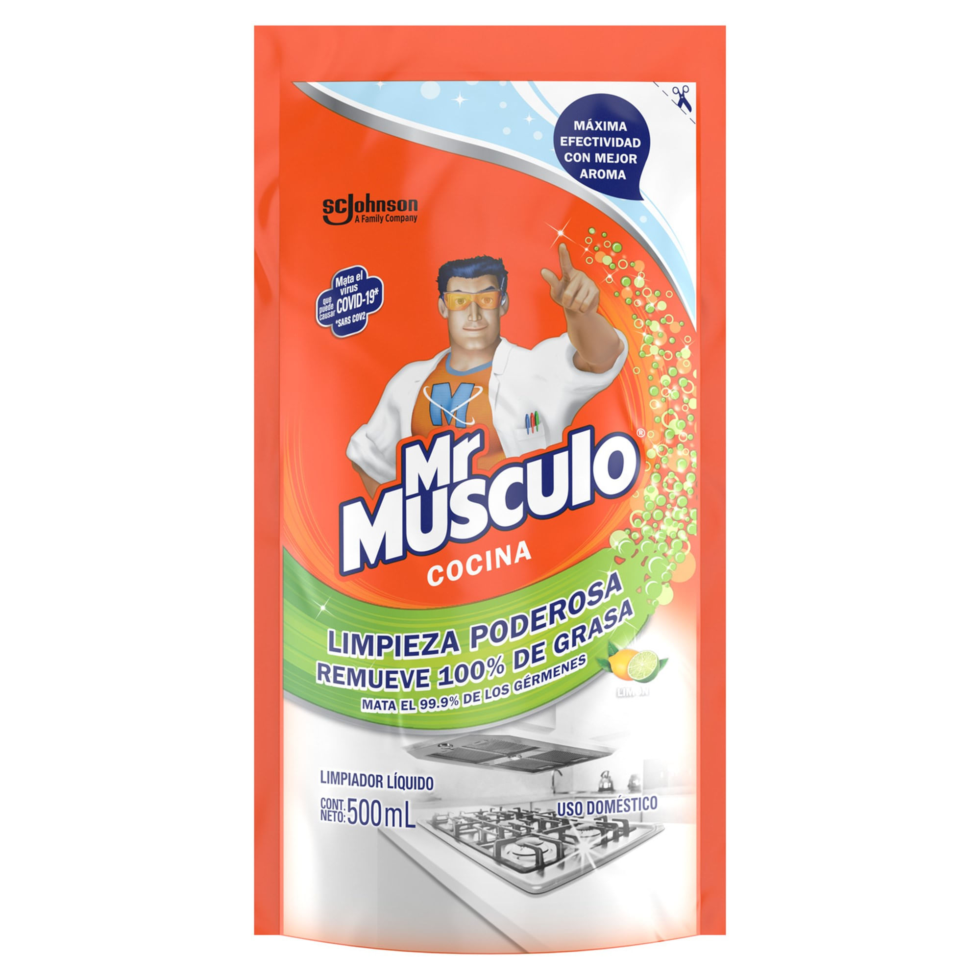 Sacagrasa MR. MÚSCULO Verde Repuesto Doypack 500ml