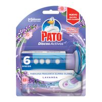 Desinfectante de Baño PATO Discos Activos Lavanda Aplicador y Repuesto Empaque 42g