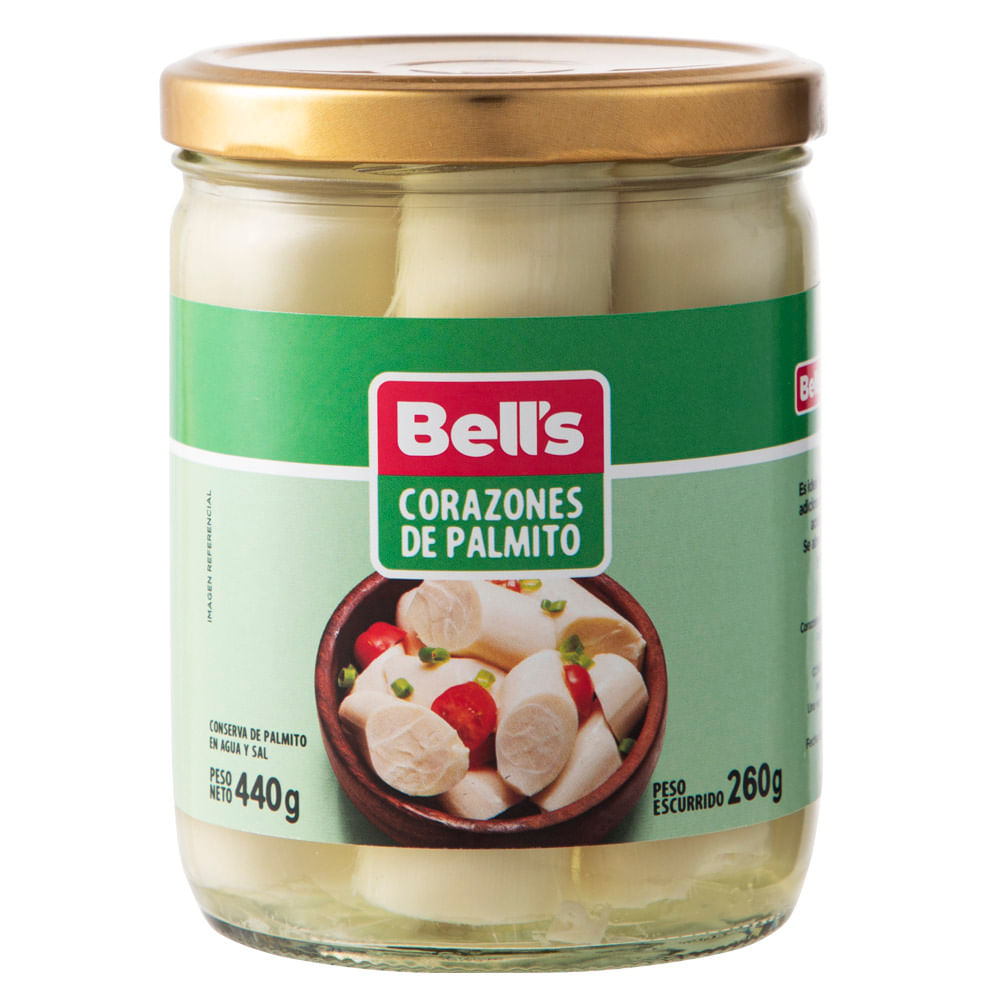 Conserva BELL'S Palmitos Enteros en Salmuera Frasco 430g