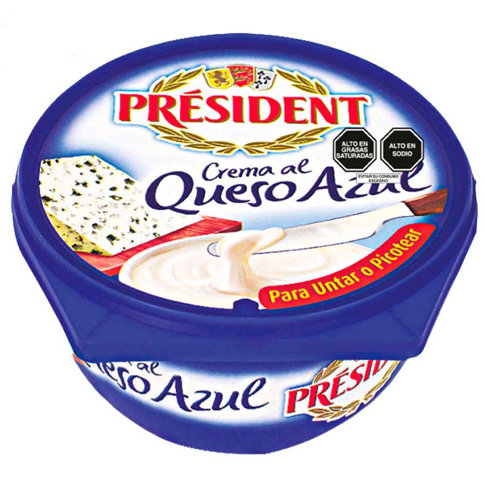 Queso Crema Azul PRESIDENT Paquete 125g