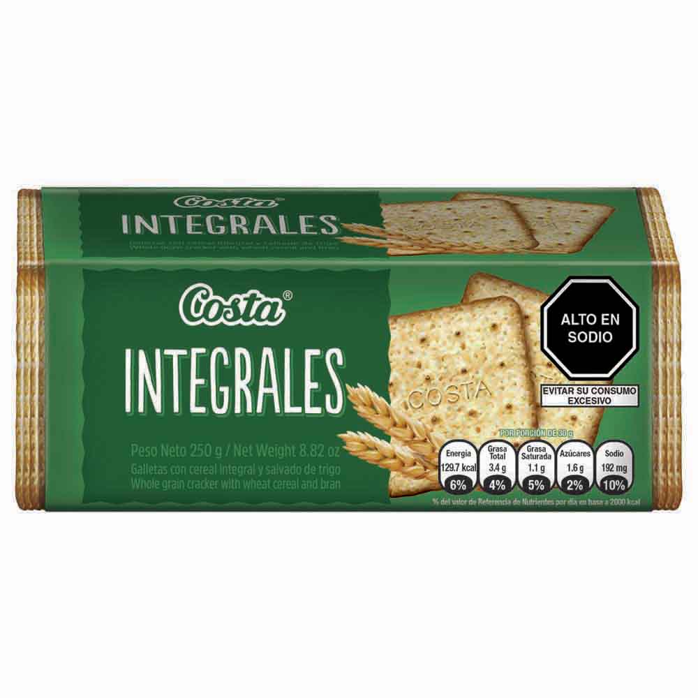 Galletas Integrales COSTA con Salvado de Trigo Paquete 250g