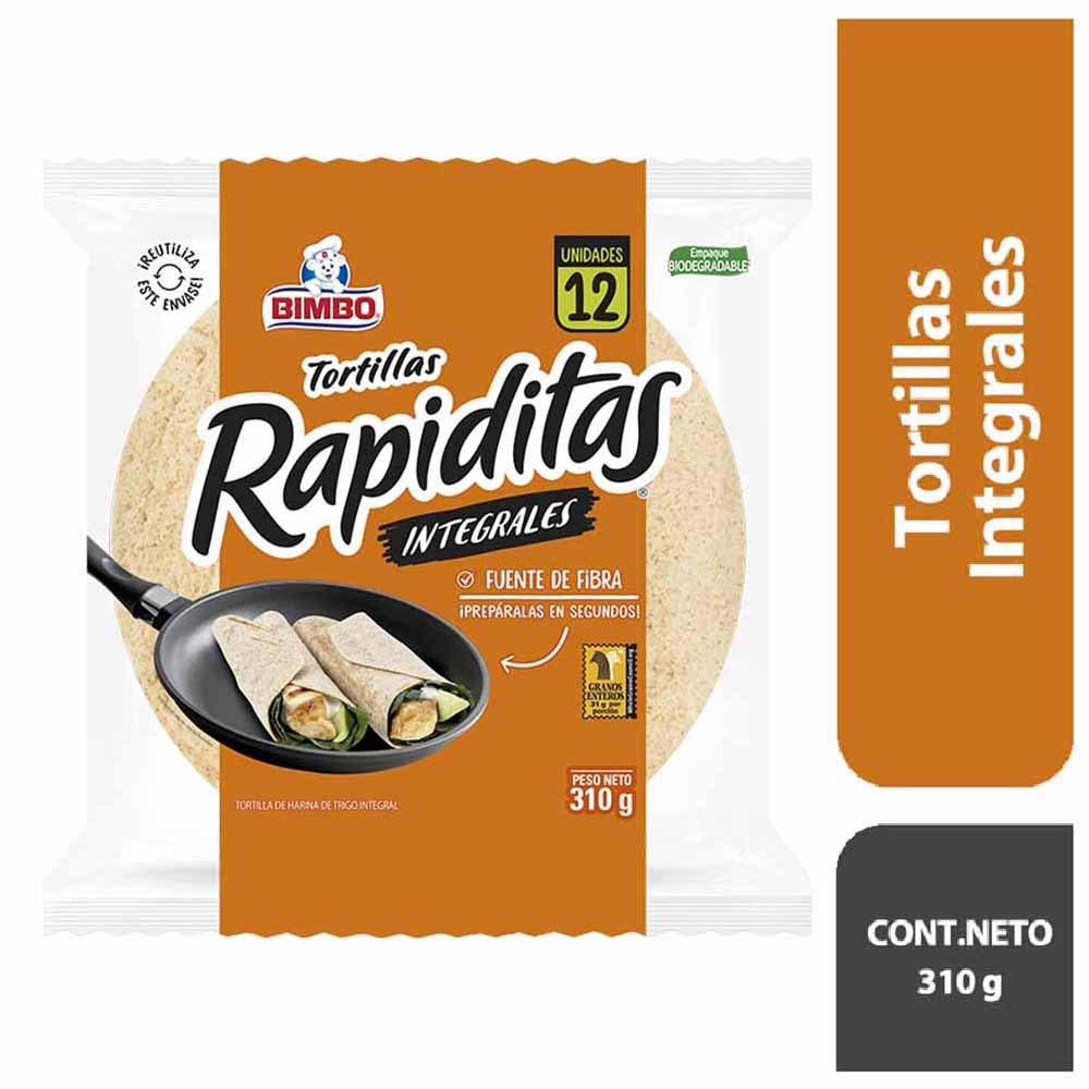 Tortillas BIMBO Rapiditas Integrales Bolsa 12un
