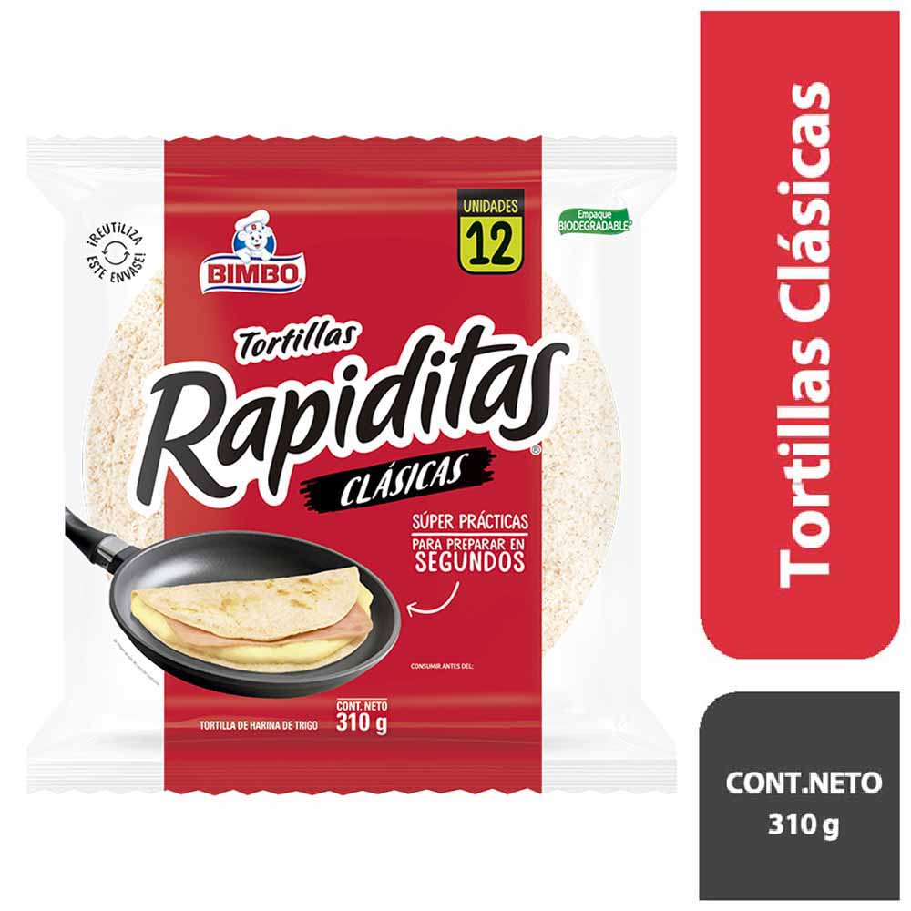 Tortillas BIMBO Rapiditas Clásicas Bolsa 12un