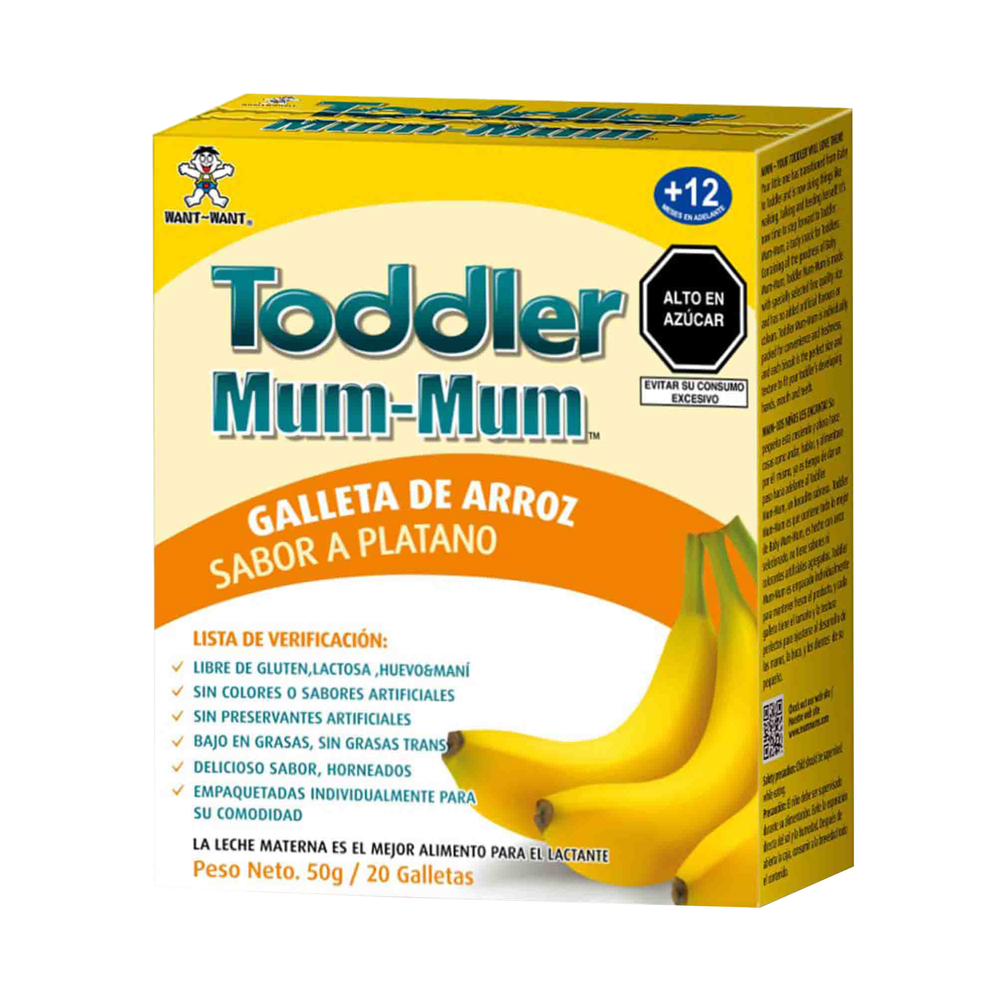 Galletas TODDLER MUM Arroz Sabor Banana Caja 50g