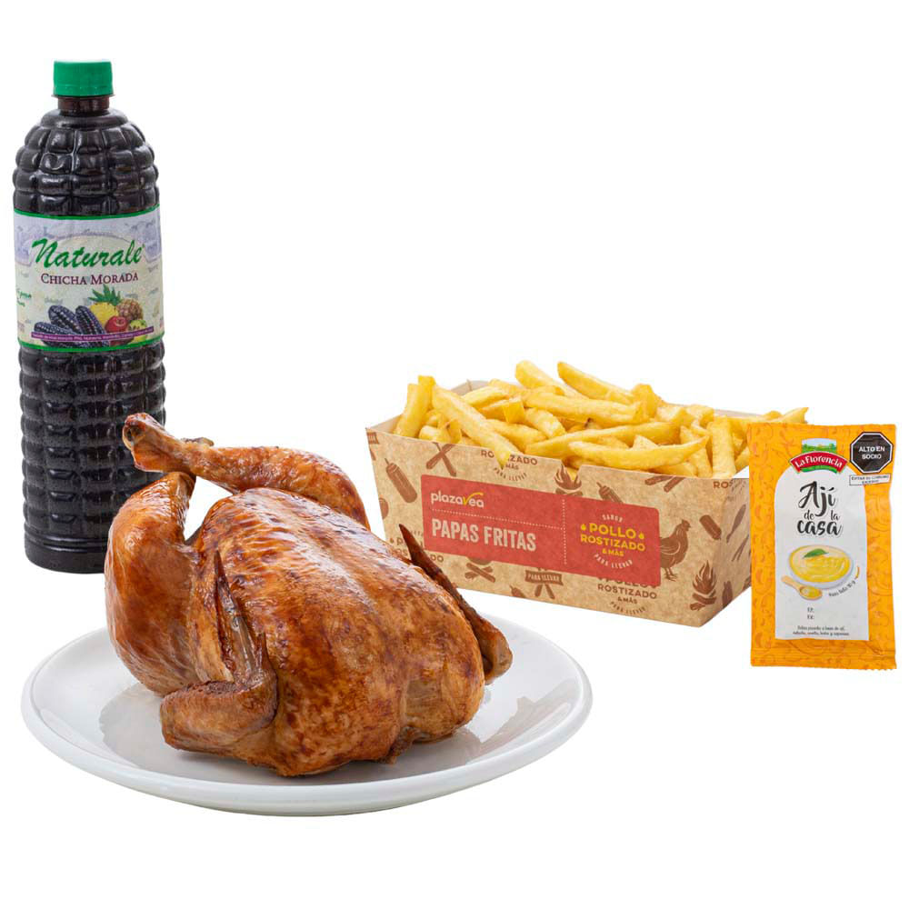 Combo Pollo Rostizado + Papas Fritas + Chicha NATURALE 1L