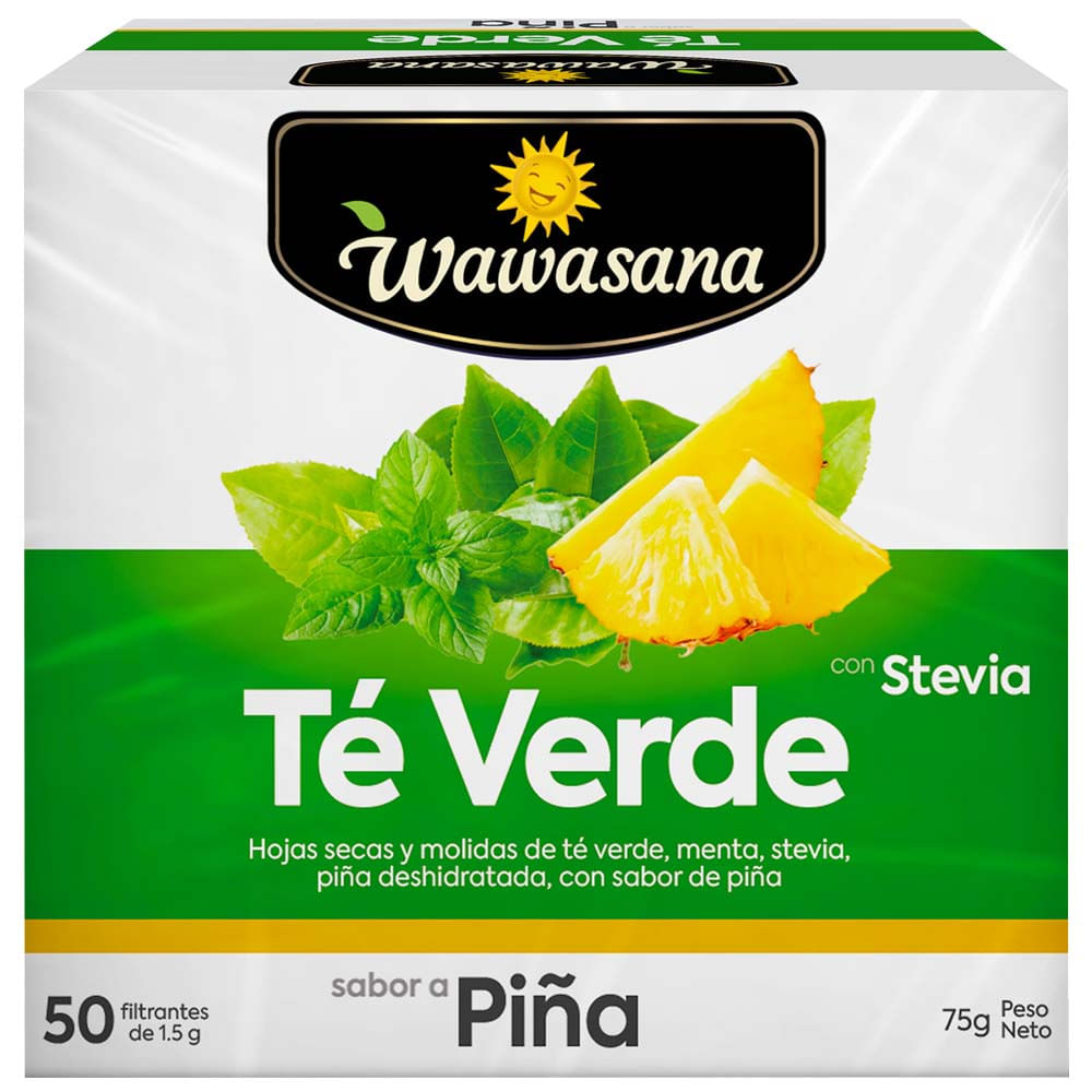 Infusiones WAWASANA Te verde piña Caja 50Un