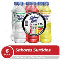 Bebida Rehidratante ELECTROLIGHT Fresa, Piña y Granadilla Botella 475ml Paquete 6un