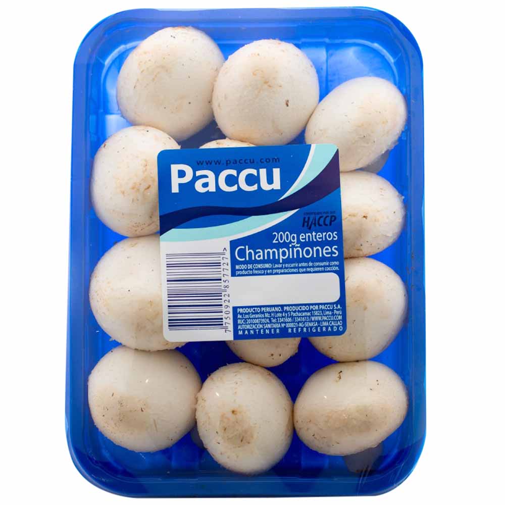 Champiñones Enteros PACCU Bandeja 200g