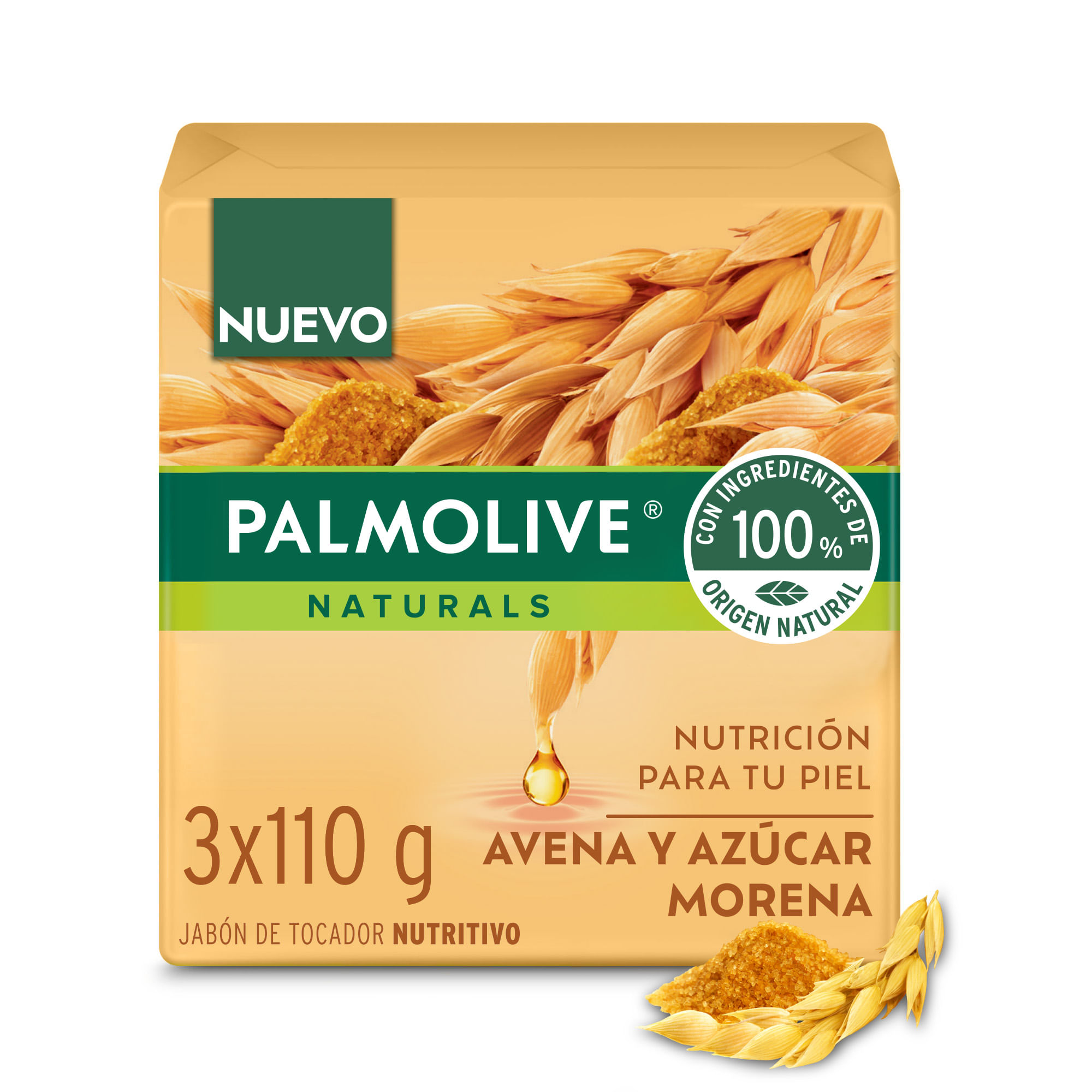 Jabón en Barra PALMOLIVE Avena y Azúcar Pack 3x110g