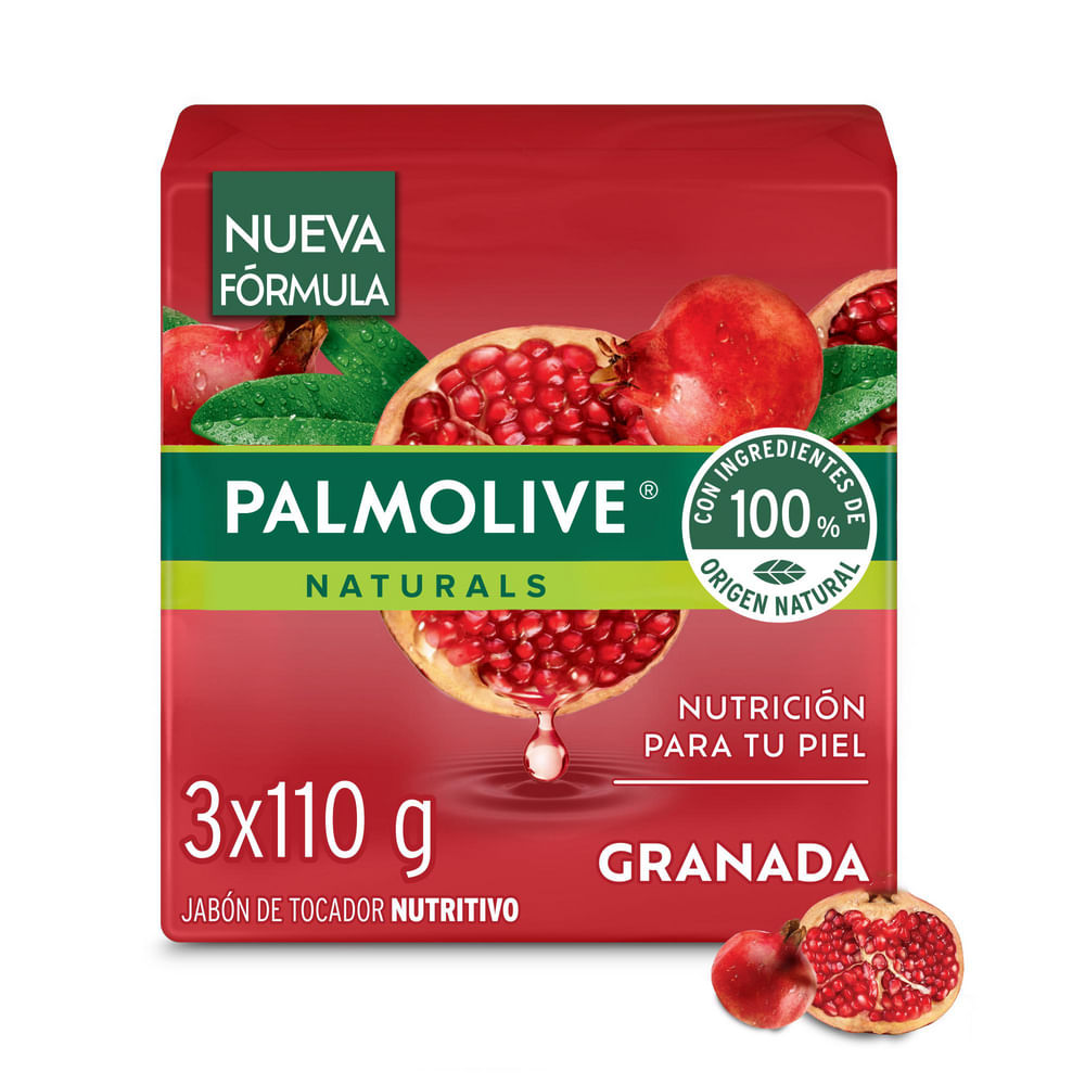 Jabón en Barra PALMOLIVE Naturals Granada Pack 3x110g