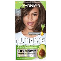 Tinte para Cabello GARNIER Nutrisse 51 Castaño Claro Cenizo Profundo Caja 1un