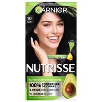 Tinte para Cabello GARNIER Nutrisse 10 Ébano Negro Caja 1un