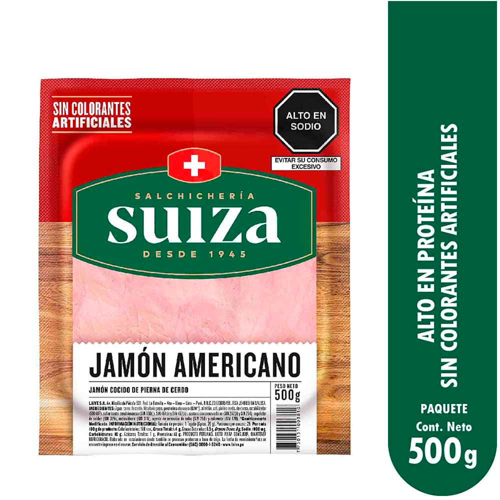 Jamón Americano SALCHICHERÍA SUIZA Línea Clásica P