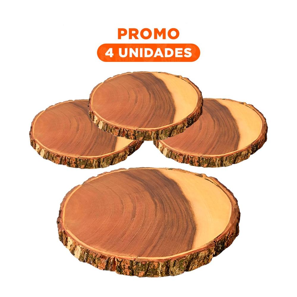 Pack4 Elemento Decorativo Circular de Madera para Hogar en Mesa Central Y+Regalo Sticker
