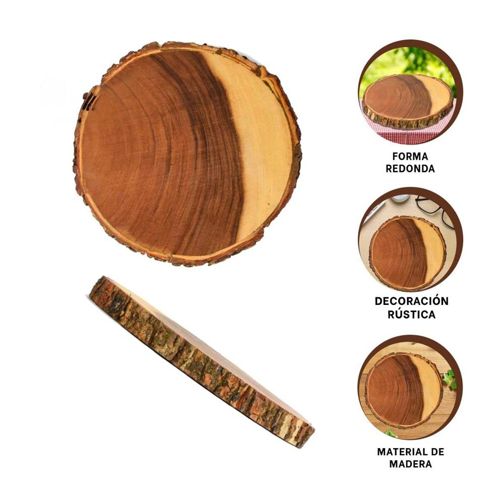 Utensilio Circular de Madera Natural para Decoracion de Casa y Comedor Y+Ligas Regalo